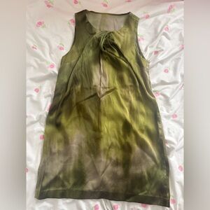 Green and Brown Sleeveless top